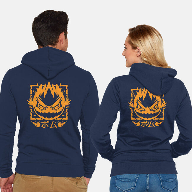Fireball Bomb-unisex zip-up sweatshirt-Alundrart