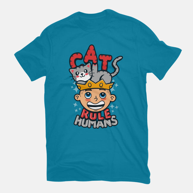 Cats Rule Humans-womens fitted tee-Boggs Nicolas