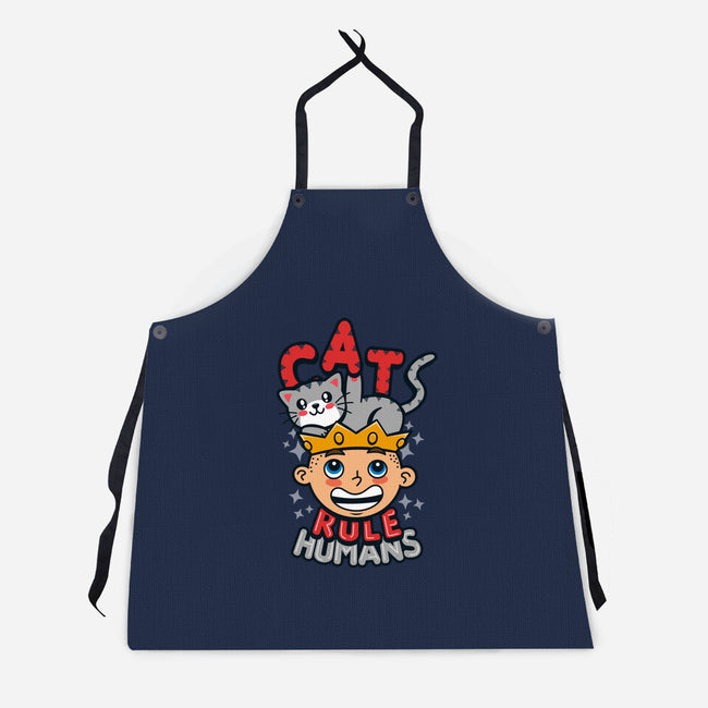 Cats Rule Humans-unisex kitchen apron-Boggs Nicolas