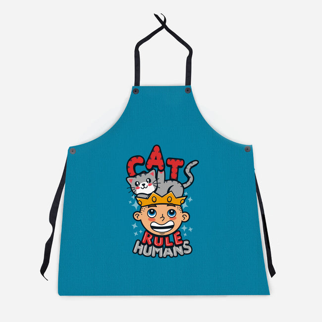 Cats Rule Humans-unisex kitchen apron-Boggs Nicolas