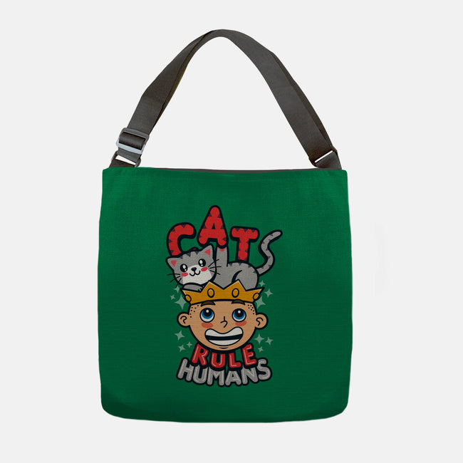 Cats Rule Humans-none adjustable tote bag-Boggs Nicolas