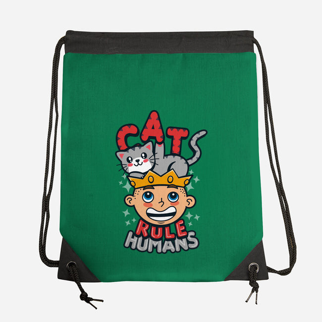 Cats Rule Humans-none drawstring bag-Boggs Nicolas