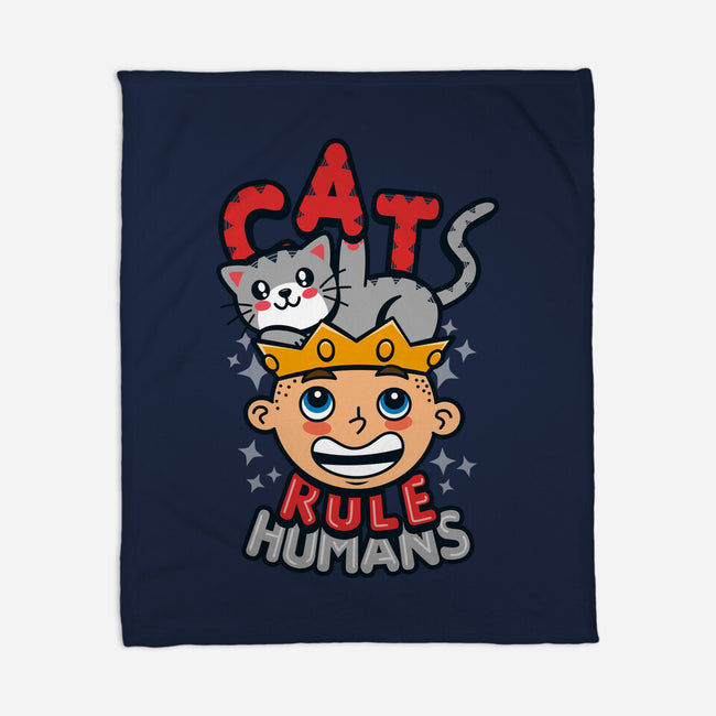 Cats Rule Humans-none fleece blanket-Boggs Nicolas