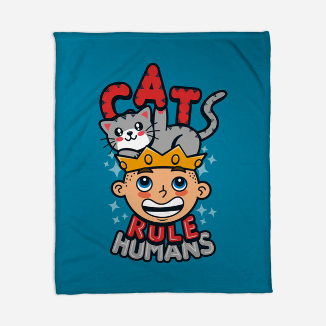 Cats Rule Humans-none fleece blanket-Boggs Nicolas