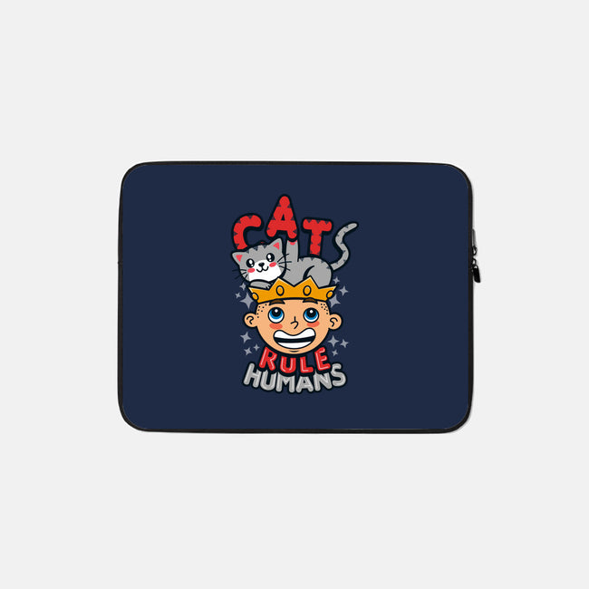 Cats Rule Humans-none zippered laptop sleeve-Boggs Nicolas
