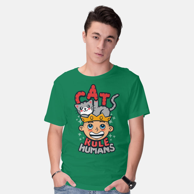 Cats Rule Humans-mens basic tee-Boggs Nicolas