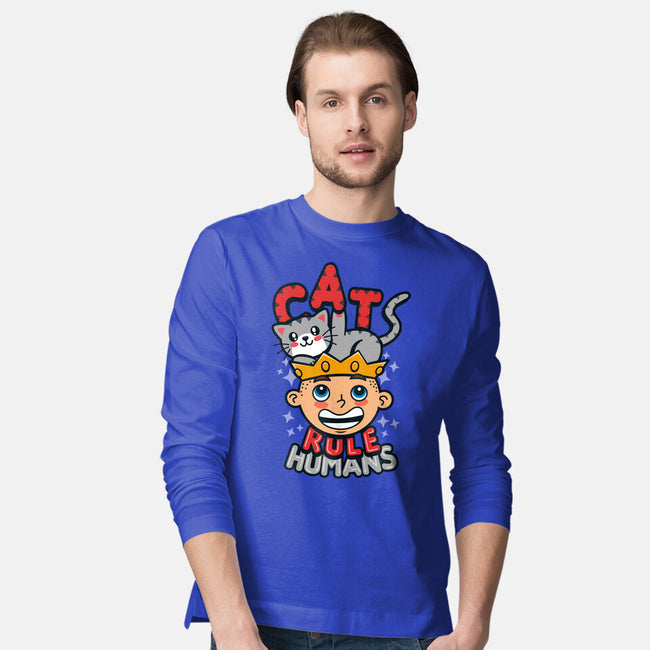 Cats Rule Humans-mens long sleeved tee-Boggs Nicolas