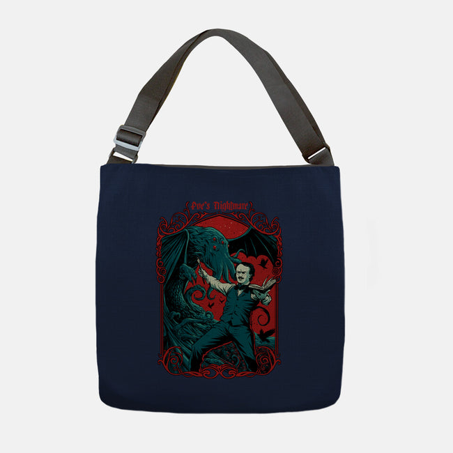 Poe's Nightmare-none adjustable tote bag-Hafaell