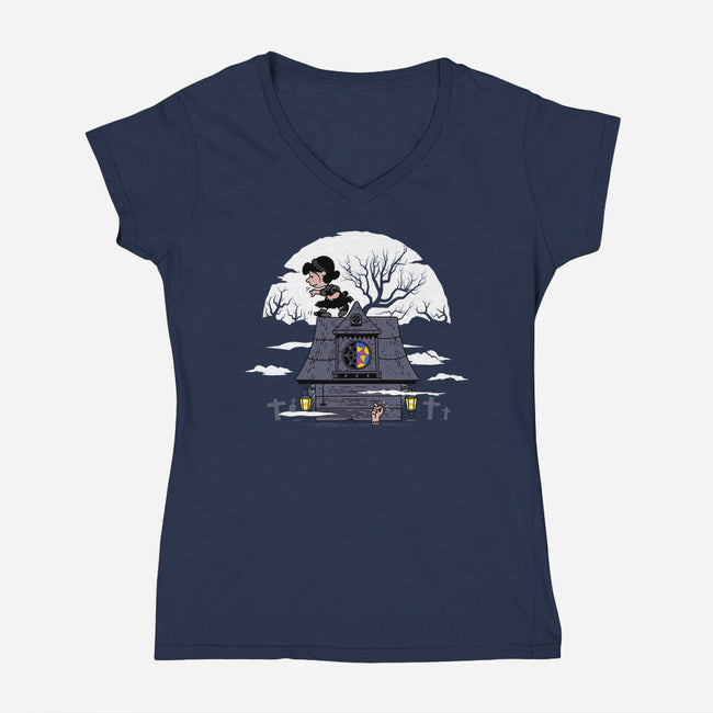 Wednutsday-womens v-neck tee-rocketman_art