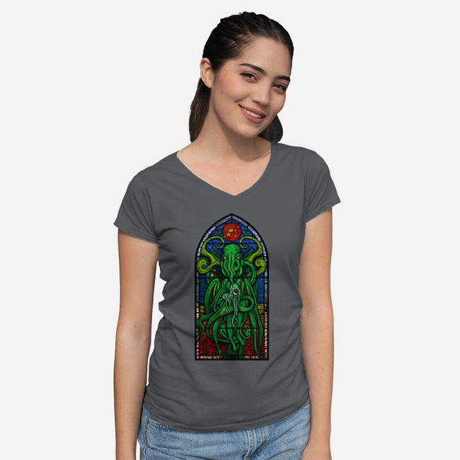 Temple Of Cthulhu-womens v-neck tee-drbutler