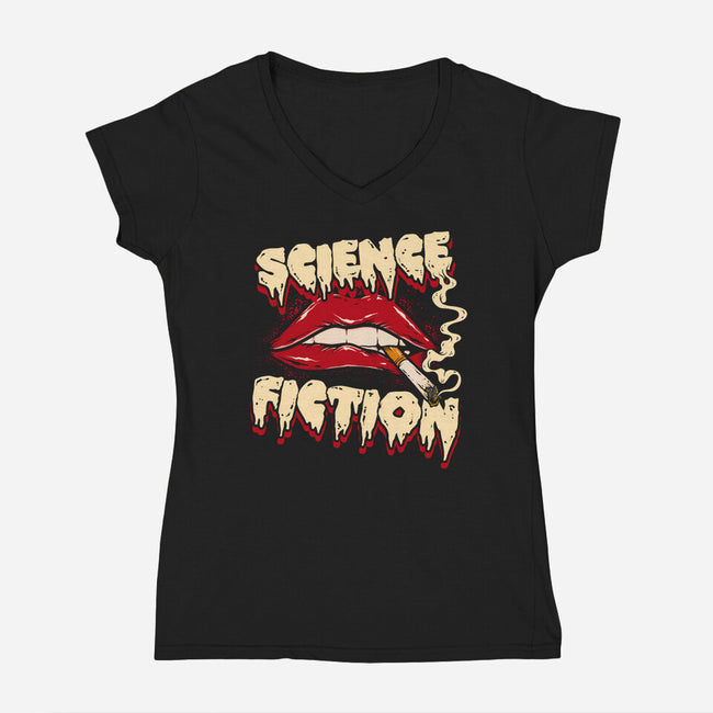 Science Fiction-womens v-neck tee-Green Devil