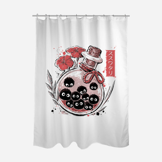 Susuwatari-none polyester shower curtain-xMorfina