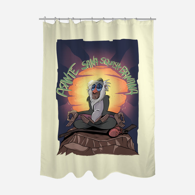 Monkey-none polyester shower curtain-Conjura Geek