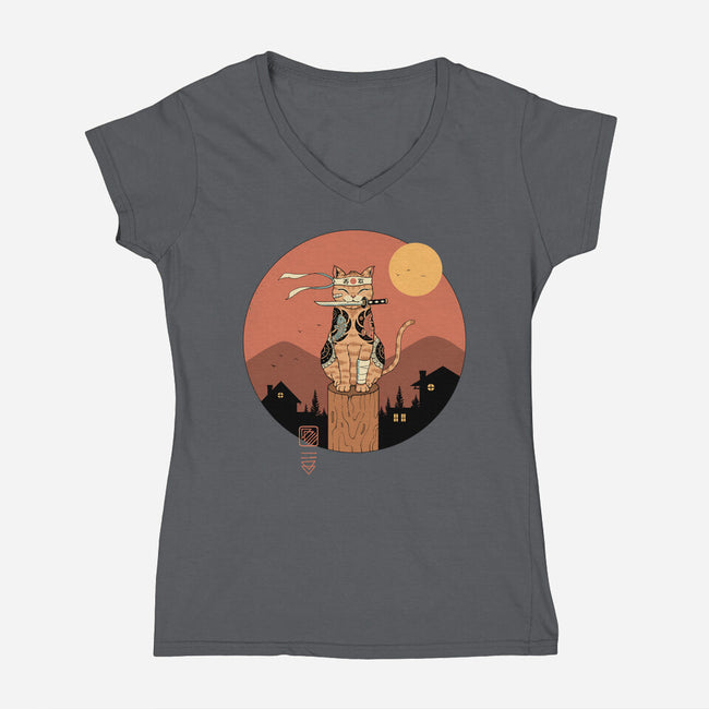 Catana Ninja-womens v-neck tee-vp021