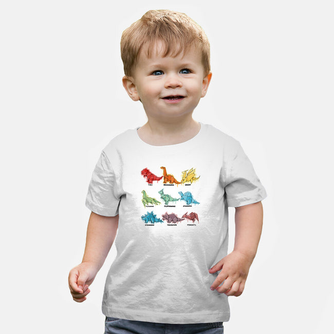 Origami Dinosaur-baby basic tee-Vallina84