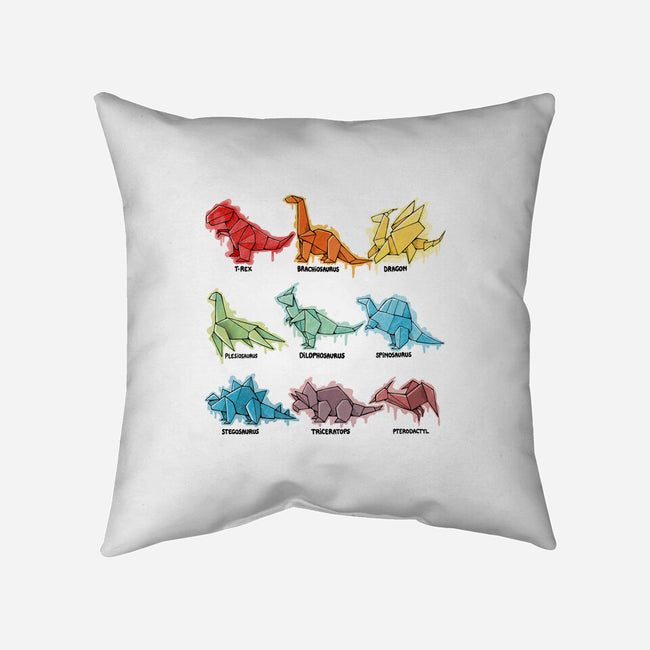 Origami Dinosaur-none removable cover w insert throw pillow-Vallina84