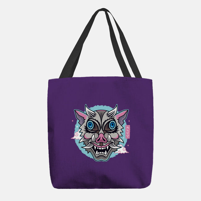 Boar Oni Mask-none basic tote bag-Logozaste