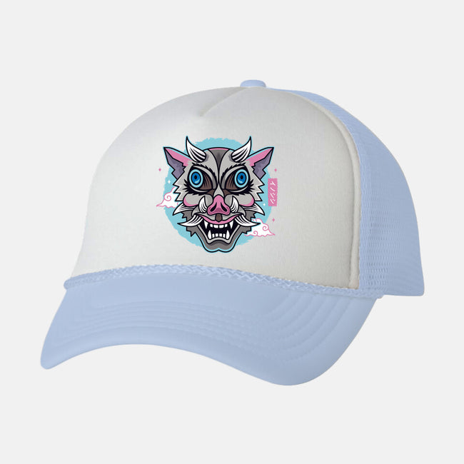 Boar Oni Mask-unisex trucker hat-Logozaste