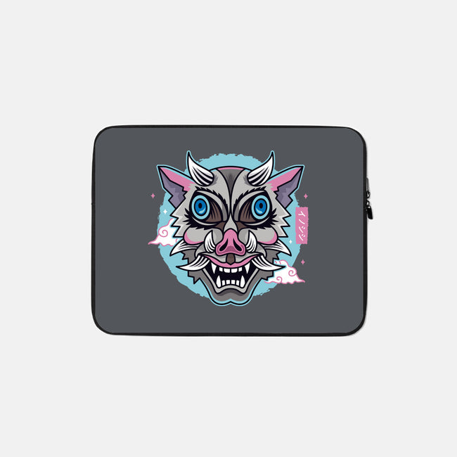 Boar Oni Mask-none zippered laptop sleeve-Logozaste