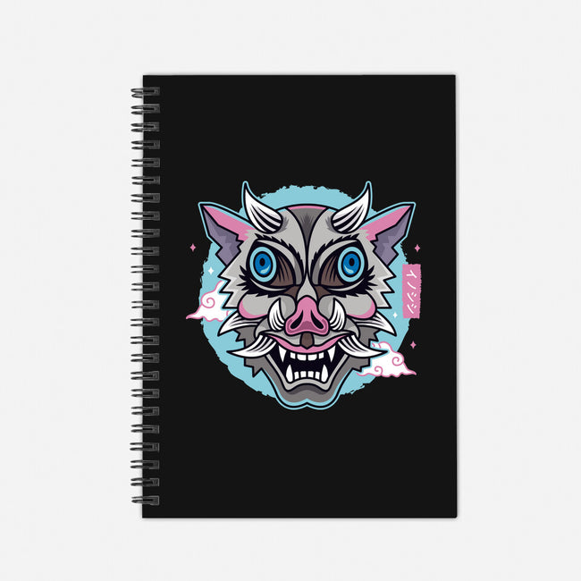 Boar Oni Mask-none dot grid notebook-Logozaste