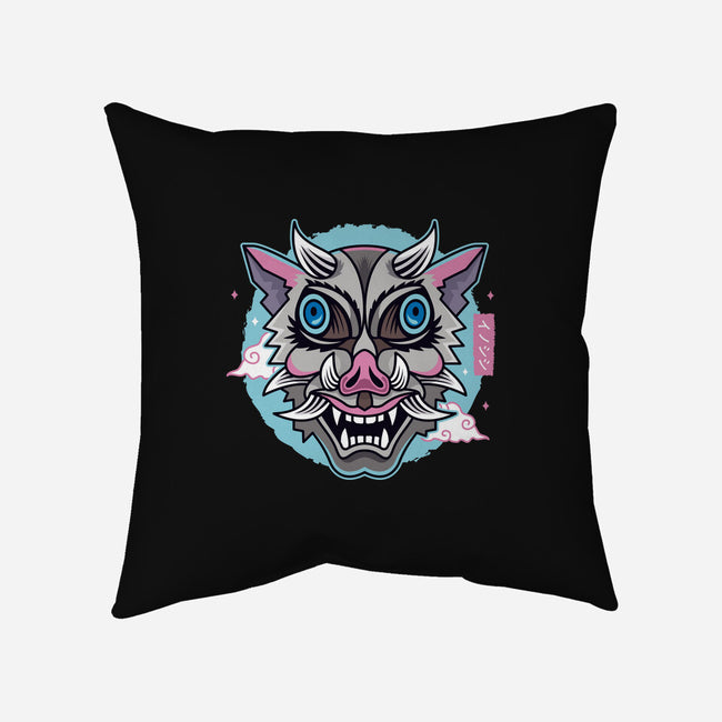Boar Oni Mask-none removable cover throw pillow-Logozaste