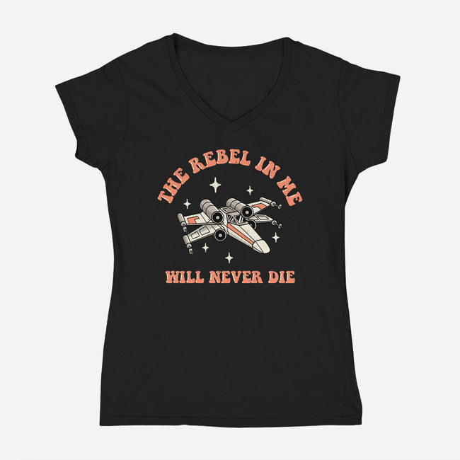 Immortal Rebel-womens v-neck tee-retrodivision