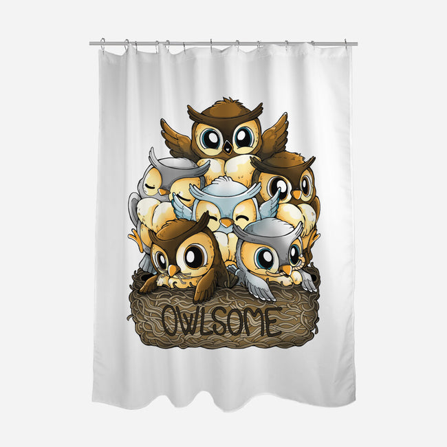 Owlsome-none polyester shower curtain-Vallina84
