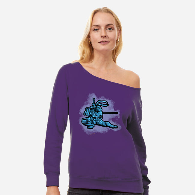 The Blue Turtle-womens off shoulder sweatshirt-nickzzarto