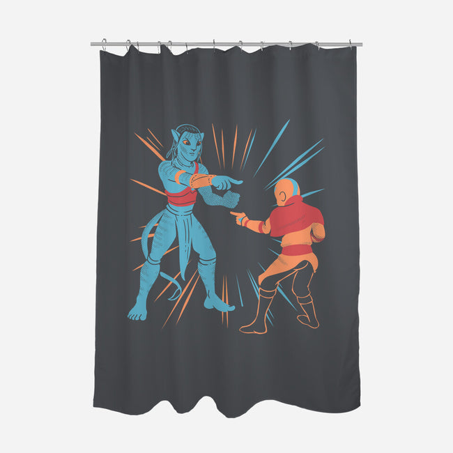 Avatar Pointing-none polyester shower curtain-estudiofitas