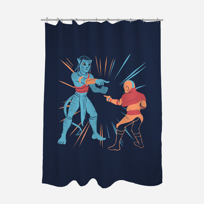 Avatar Pointing-none polyester shower curtain-estudiofitas