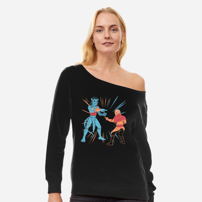 Avatar Pointing-womens off shoulder sweatshirt-estudiofitas