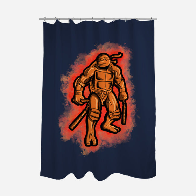 The Orange Turtle-none polyester shower curtain-nickzzarto