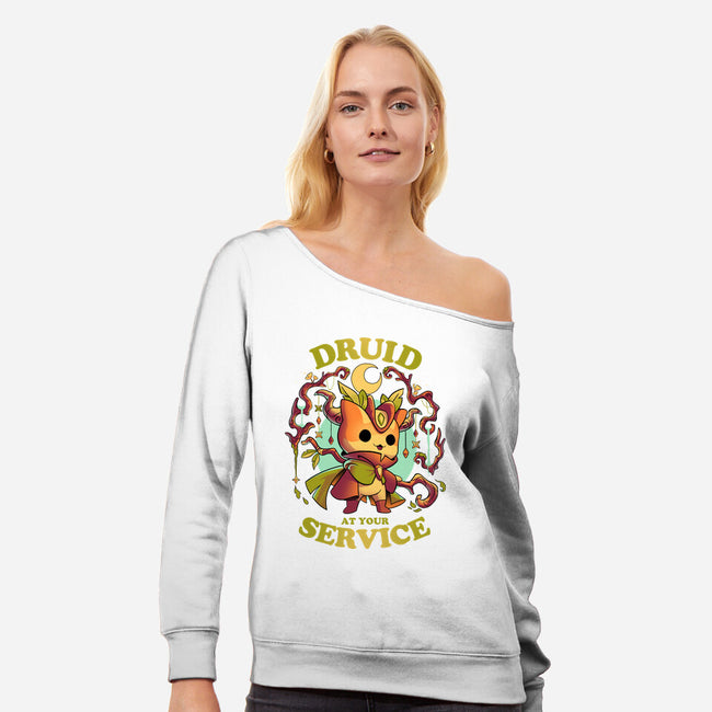 Druid's Call-womens off shoulder sweatshirt-Snouleaf