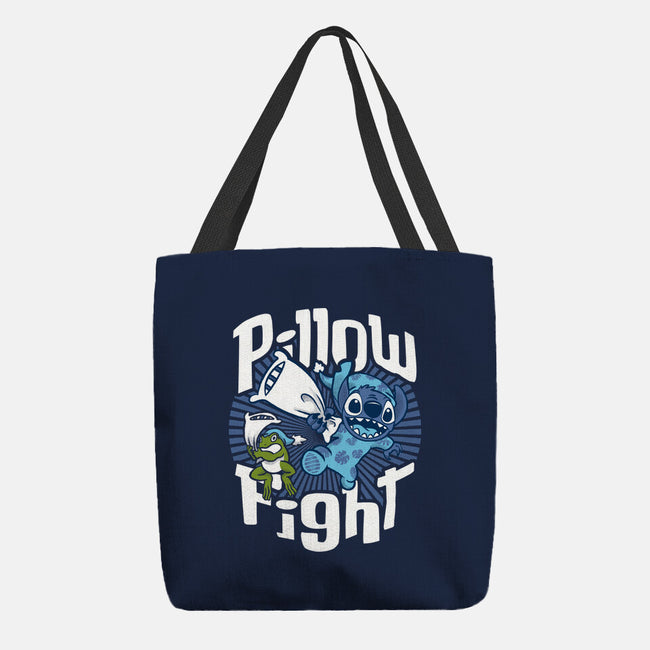 Stitch Pillow Fight-none basic tote bag-Bezao Abad