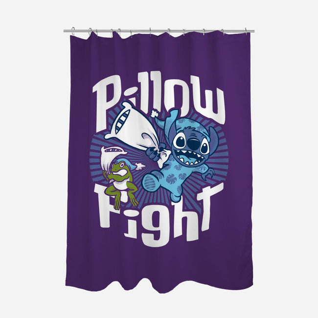 Stitch Pillow Fight-none polyester shower curtain-Bezao Abad