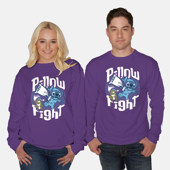 Stitch Pillow Fight-unisex crew neck sweatshirt-Bezao Abad