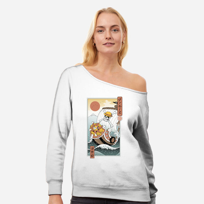 Pirate In Edo-womens off shoulder sweatshirt-vp021