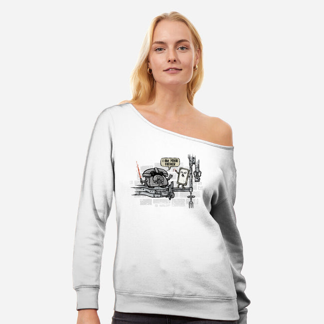 The Cell Father-womens off shoulder sweatshirt-kg07