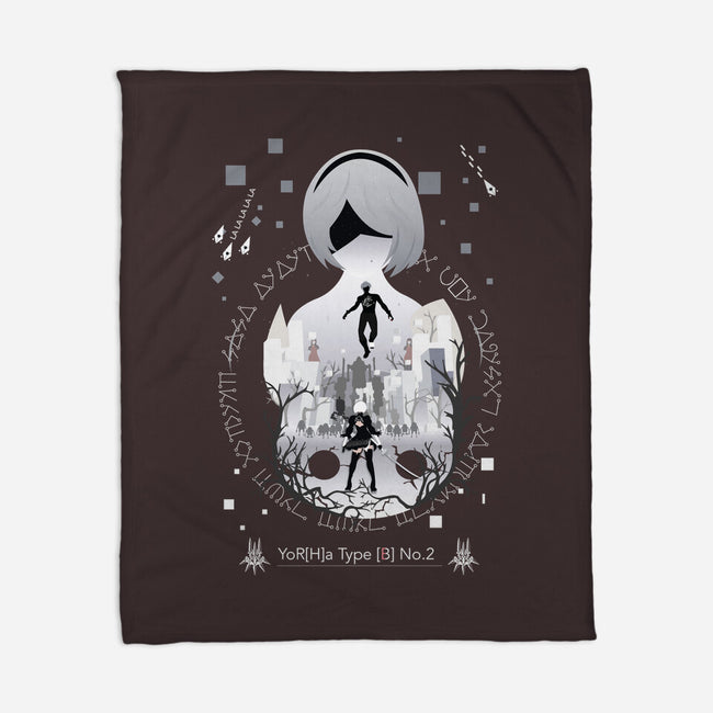 Yorha Unit 2b-none fleece blanket-SwensonaDesigns