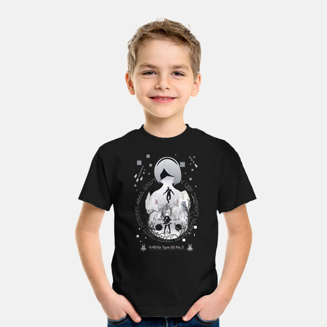 Yorha Unit 2b-youth basic tee-SwensonaDesigns