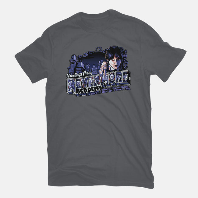 Greetings From Nevermore-womens fitted tee-goodidearyan