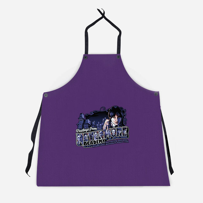 Greetings From Nevermore-unisex kitchen apron-goodidearyan