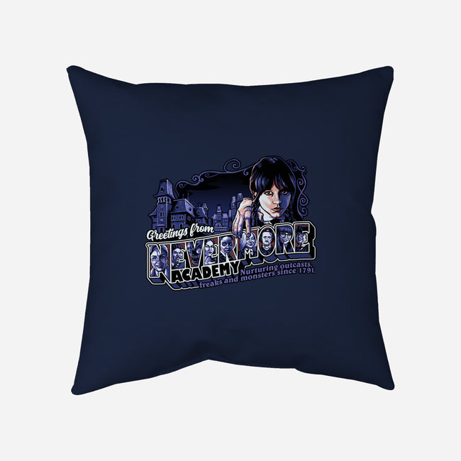 Greetings From Nevermore-none removable cover throw pillow-goodidearyan