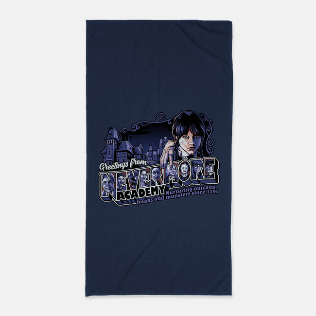 Greetings From Nevermore-none beach towel-goodidearyan
