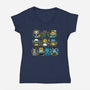 Pirate Kittens-womens v-neck tee-Vallina84