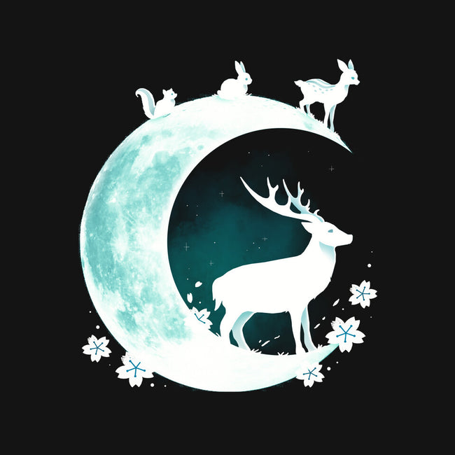 Deer Moon-none fleece blanket-Vallina84