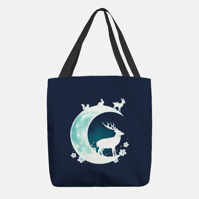 Deer Moon-none basic tote bag-Vallina84