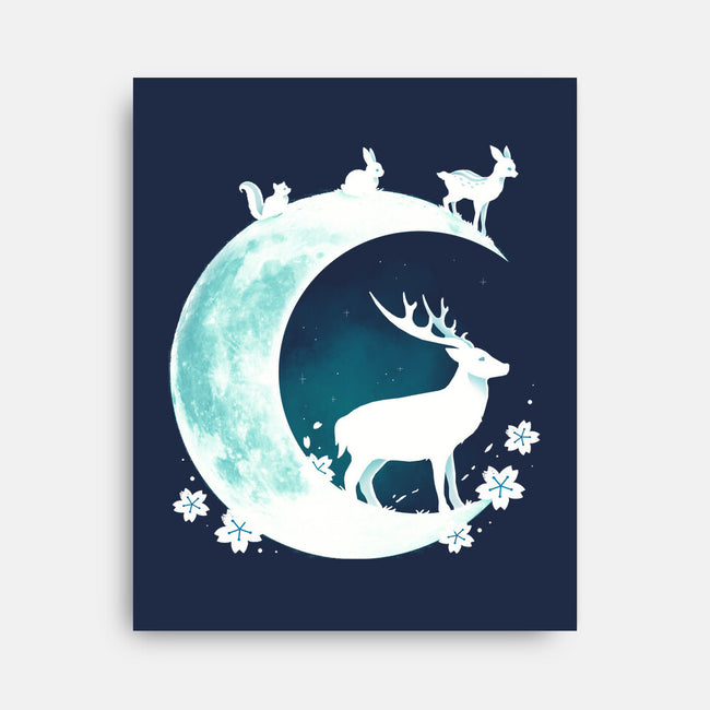Deer Moon-none stretched canvas-Vallina84