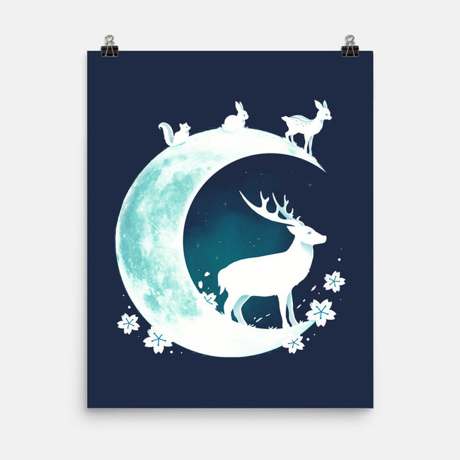Deer Moon-none matte poster-Vallina84