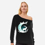 Deer Moon-womens off shoulder sweatshirt-Vallina84